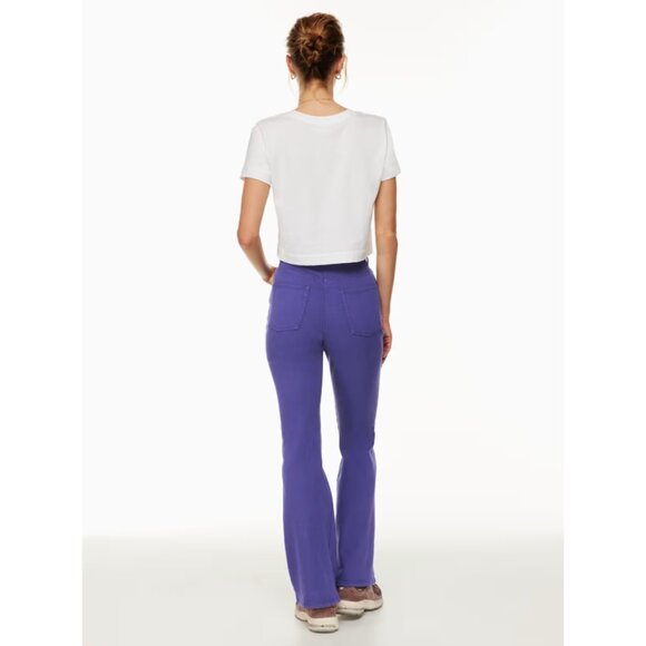 Aritzia Wilfred Free | Twostep High-rise Flared Pants In Deep Violet - Picture 4 of 13